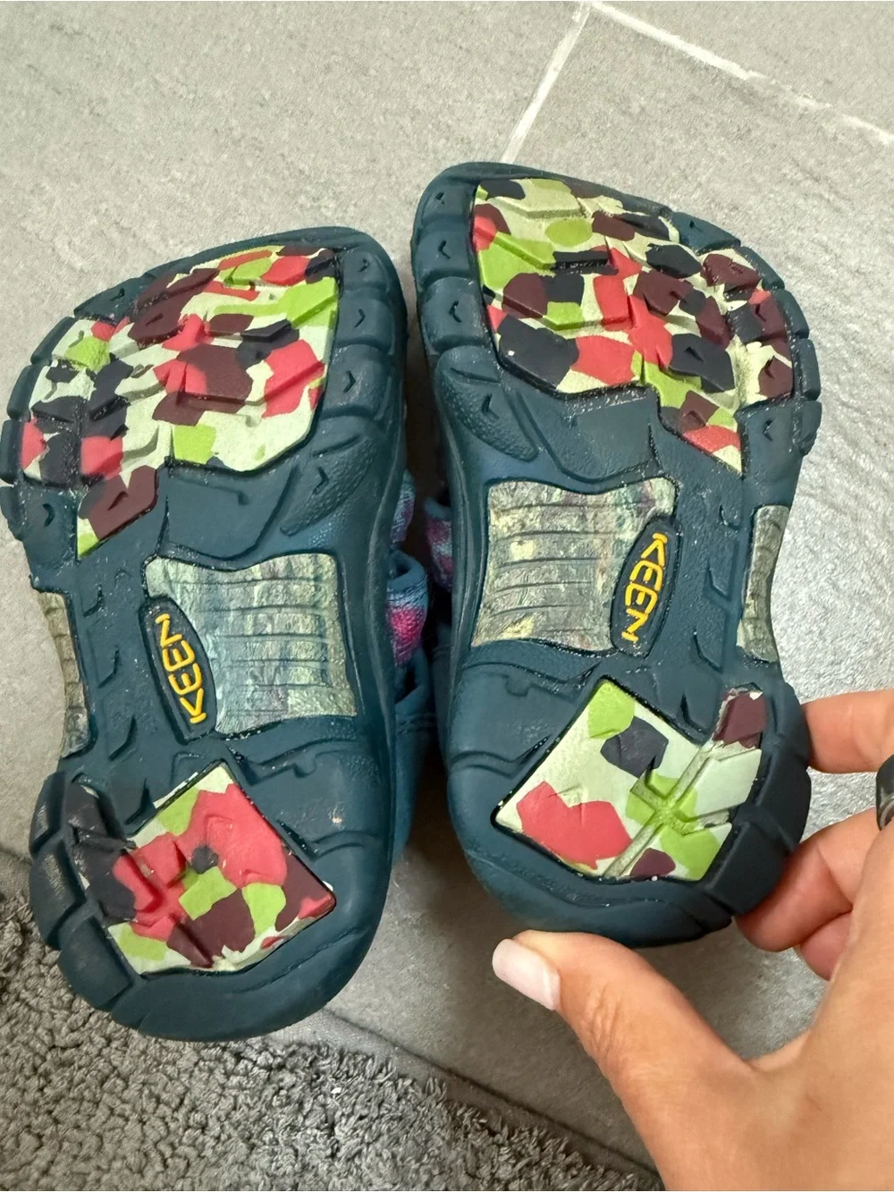 Keen Teal Sandals with Pink and Purple Accents